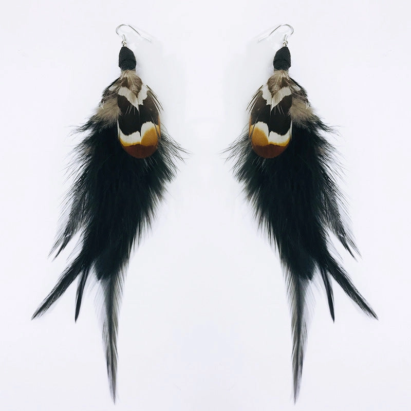 Wholesale 2pair/pack Peacock Feather Earrings