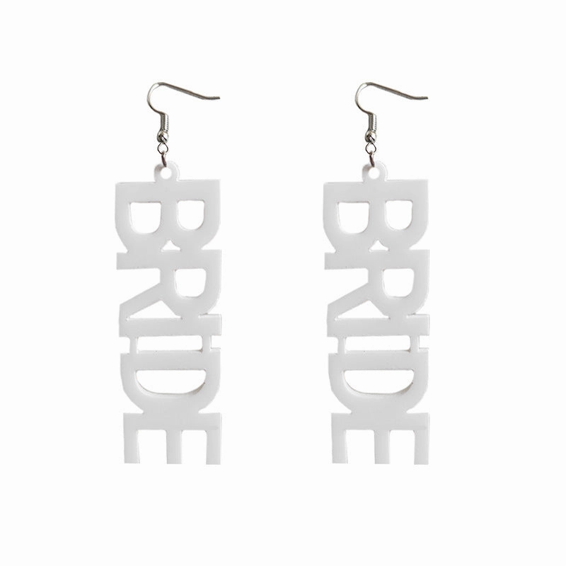 Wholesale 2pairs/pack Acrylic Shiny Alphabet Earrings
