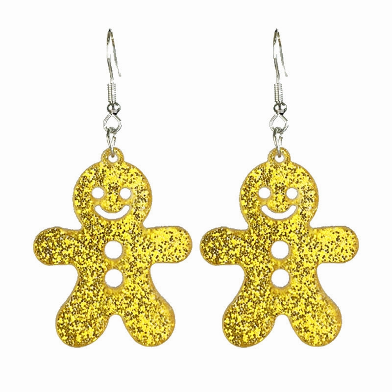 Wholesale 2pairs/pack Christmas Acrylic Sparkling Cut-out Festive Line Earrings