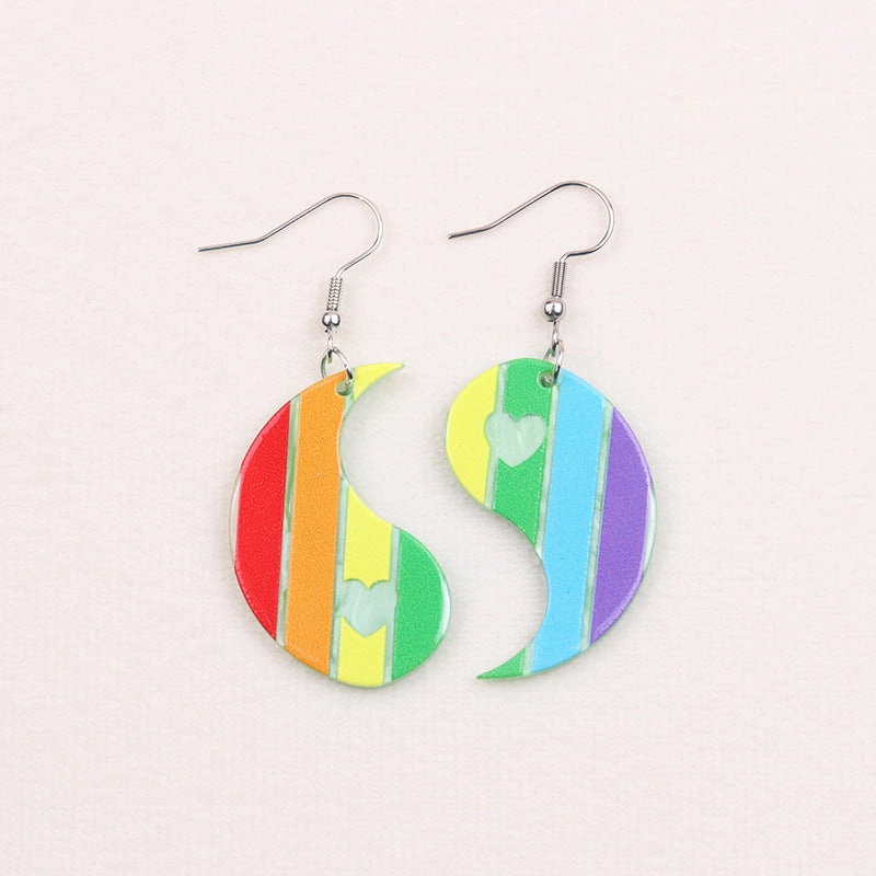 Wholesale 2pairs/pack Chubby Water Drop Love Acrylic Earrings