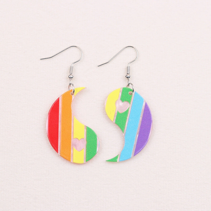 Wholesale 2pairs/pack Chubby Water Drop Love Acrylic Earrings