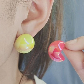 Wholesale 2pairs/pack Colorful Beanie Acrylic Earrings