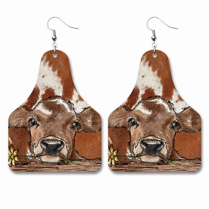 Wholesale 2Pairs/Pack Cow Leather Earrings