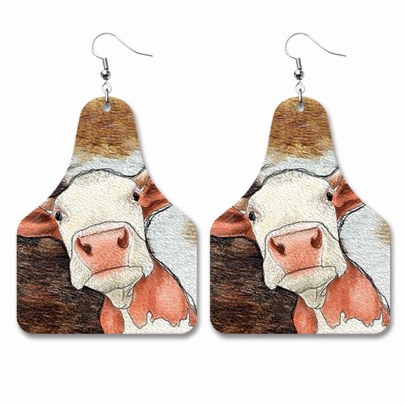 Wholesale 2Pairs/Pack Cow Leather Earrings