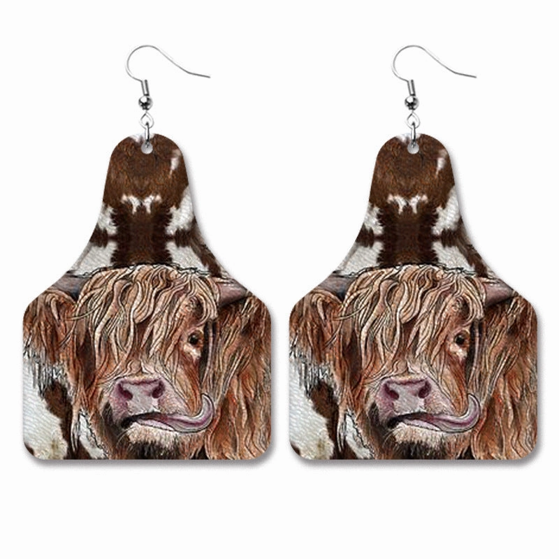 Wholesale 2Pairs/Pack Cow Leather Earrings
