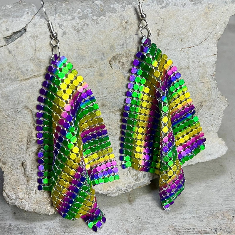 Wholesale 2pairs/pack Feather Metal Leather Earrings
