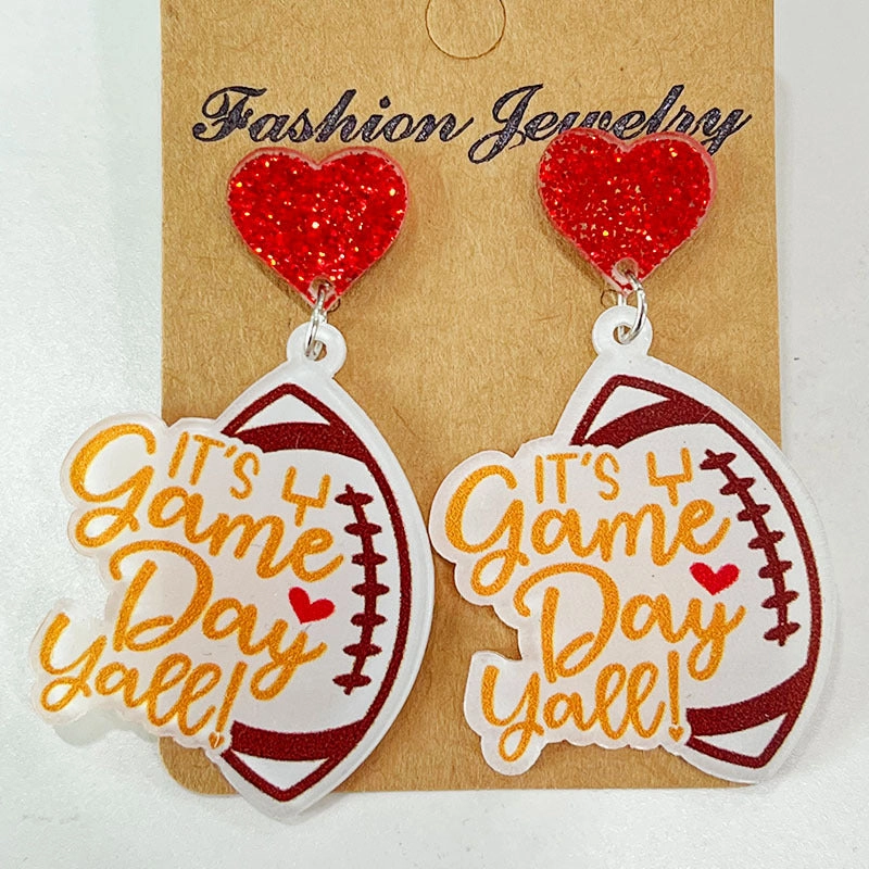 Wholesale 2pairs/pack Football Rugby Baseball MOM Earrings