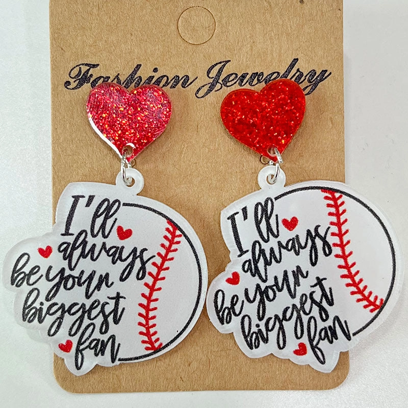 Wholesale 2pairs/pack Football Rugby Baseball MOM Earrings