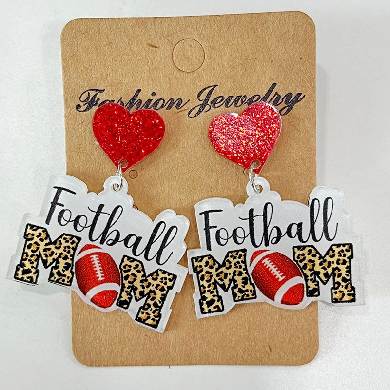 Wholesale 2pairs/pack Football Rugby Baseball MOM Earrings