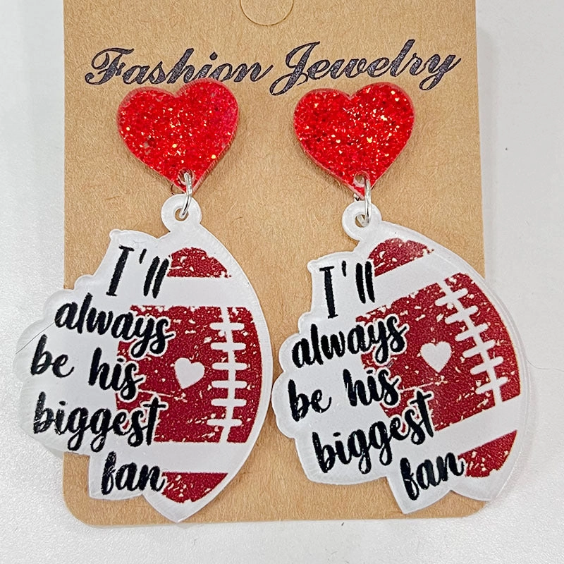 Wholesale 2pairs/pack Football Rugby Baseball MOM Earrings