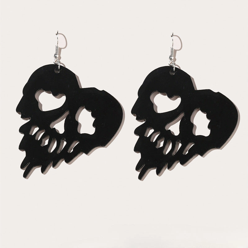 Wholesale 2pairs/pack Halloween Spider Web Punk Style Acrylic Earrings