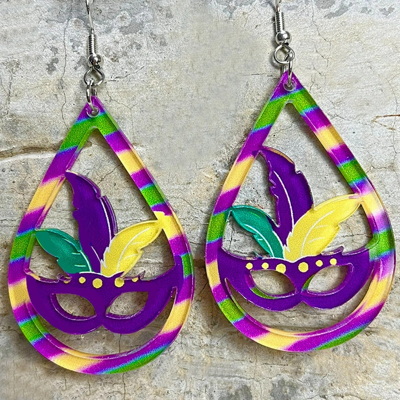 Wholesale 2pairs/pack Mask Drops Acrylic Earrings