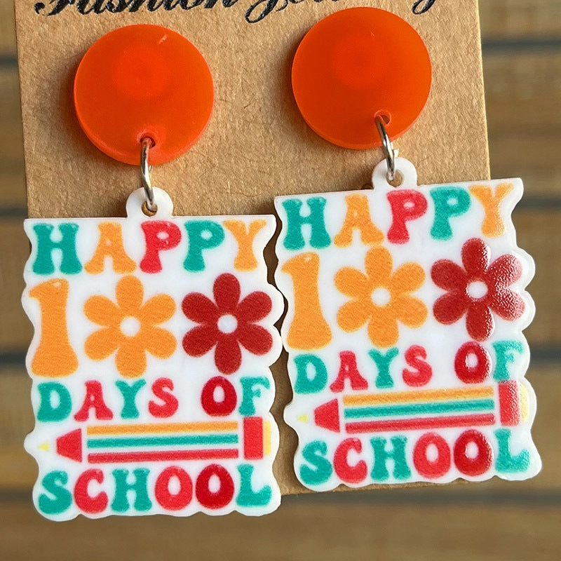 Wholesale 2pairs/pack Pencil Color Acrylic Earrings