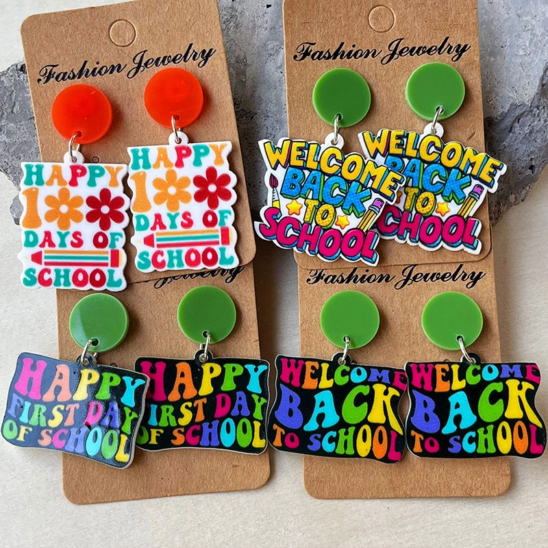 Wholesale 2pairs/pack Pencil Color Acrylic Earrings