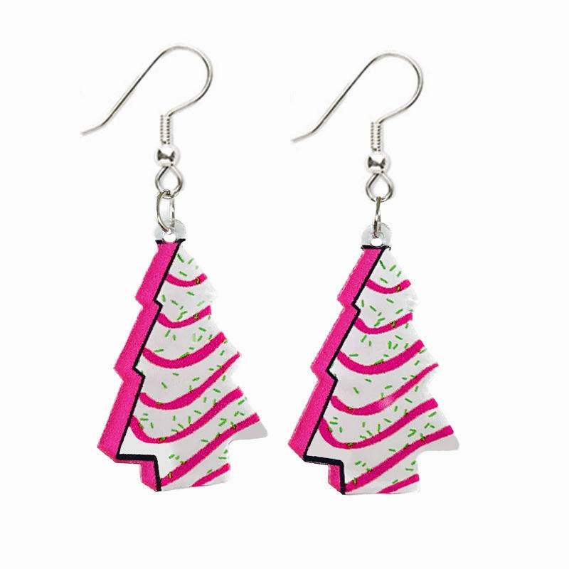 Wholesale 2pairs/pack Pink Christmas Santa Claus Christmas Tree Lightning Football Earrings