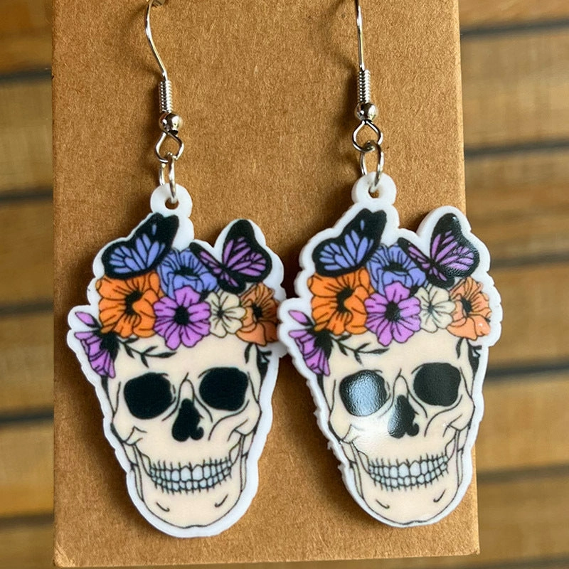Wholesale 2pairs/pack Pumpkin Ghost Acrylic Earrings