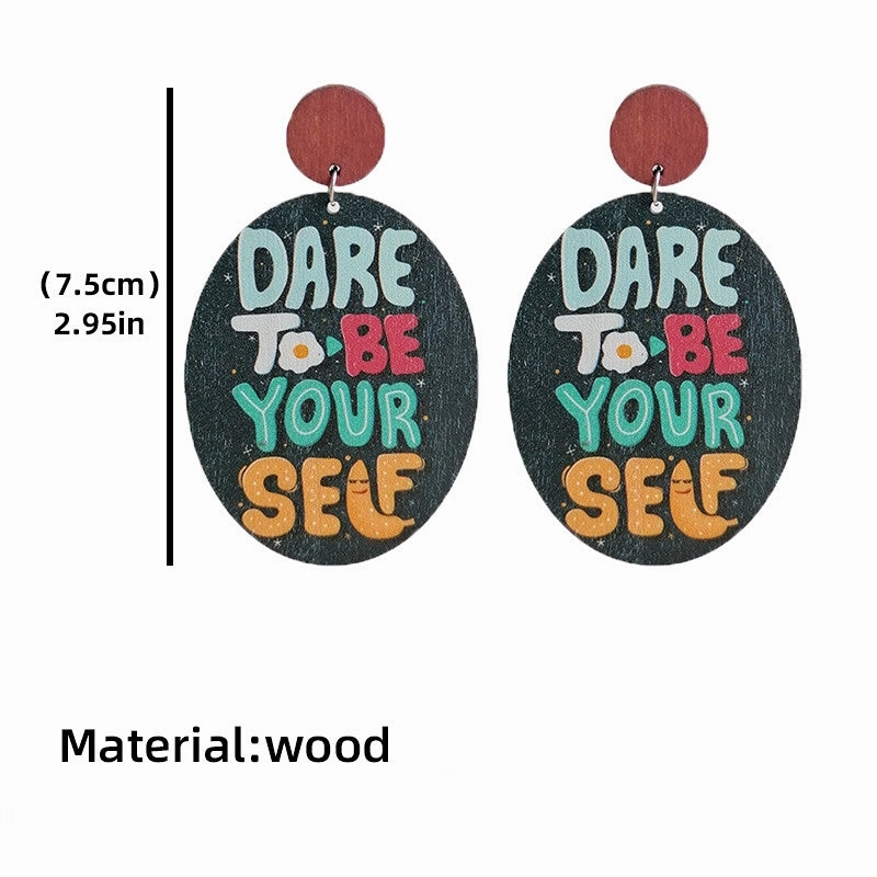 Wholesale 2Pairs/Pack Rainbow Nurse Wood Earrings