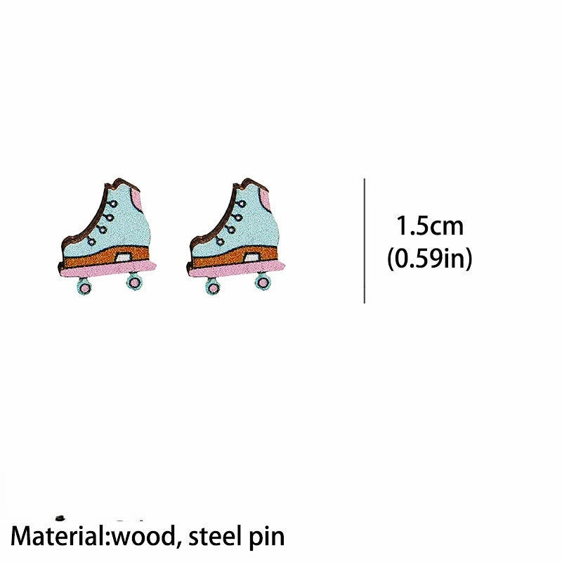 Wholesale 2Pairs/Pack Sports Leather Ear Studs