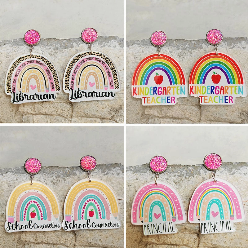 Wholesale 2Pairs/Pack Teacher's Day Acrylic Ear Studs