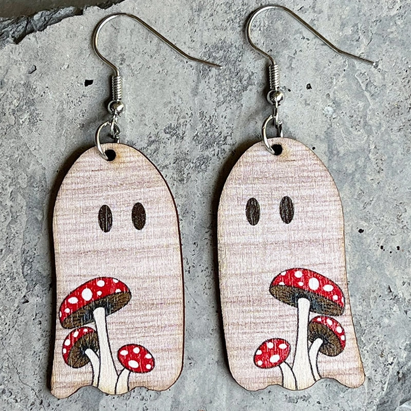 Wholesale 2pairs/pack Thanksgiving Specter Wood Earrings