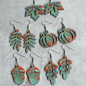 Wholesale 2pairs/pack Vintage Openwork Wood Earrings