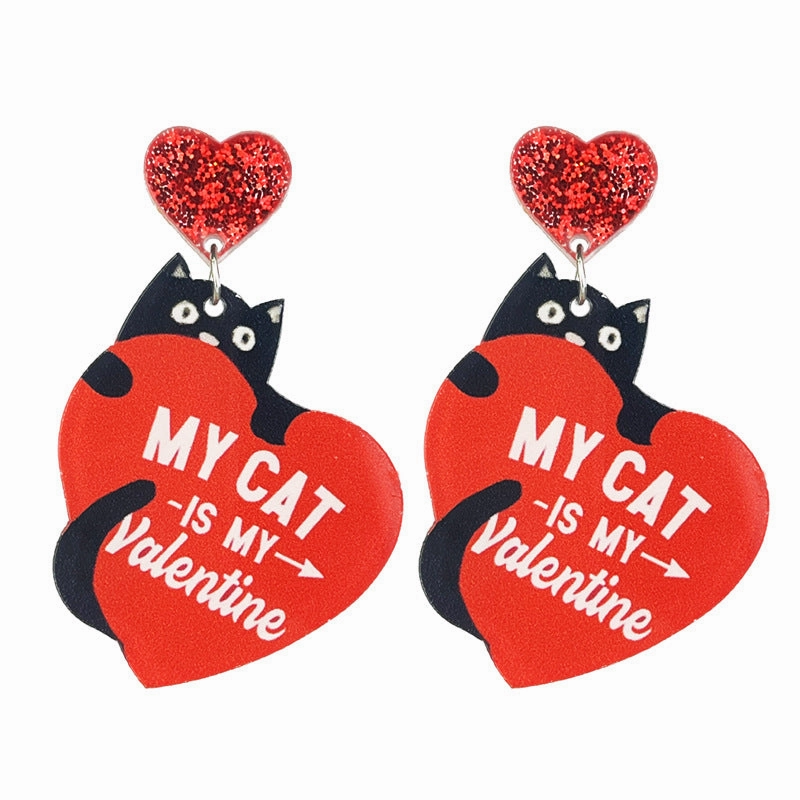 Wholesale 2pcs Acrylic Cat Food Enthusiast Lover Earrings