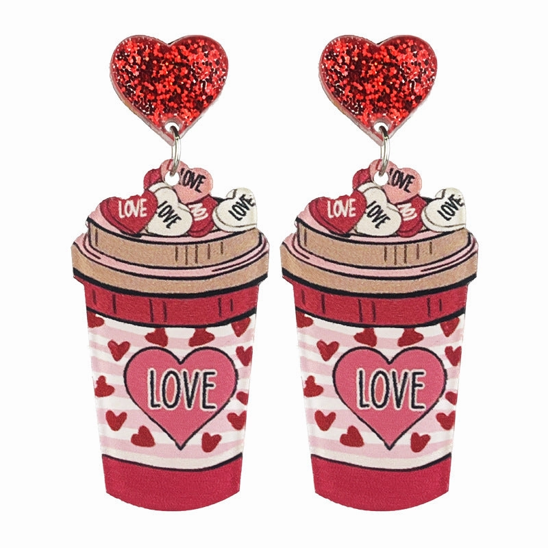 Wholesale 2pcs Acrylic Cat Food Enthusiast Lover Earrings