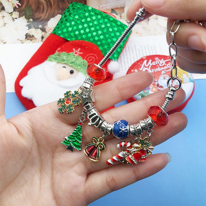 Wholesale 2PCS Christmas Stocking Silver Alloy Bracelet