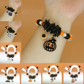 Wholesale 2PCS Halloween Pumpkin Ghost Alloy Bracelet