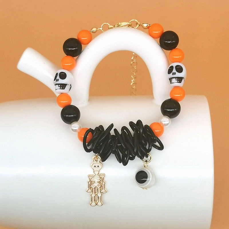 Wholesale 2PCS Halloween Pumpkin Ghost Alloy Bracelet
