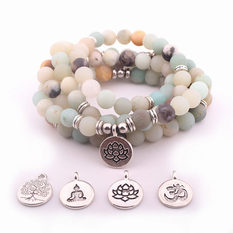 Wholesale 2PCS Lazurite Colorful Lotus Bracelet