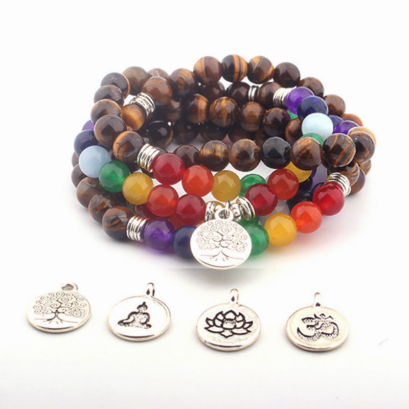 Wholesale 2PCS Lazurite Colorful Lotus Bracelet