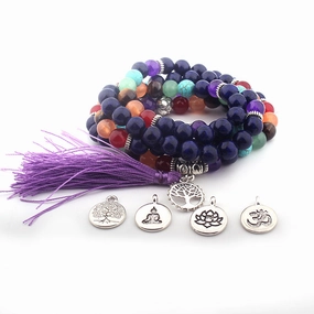 Wholesale 2PCS Lazurite Colorful Lotus Bracelet