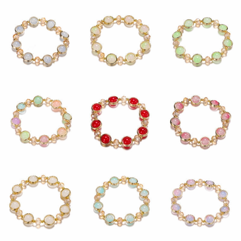 Wholesale 2pcs Multicolor Crystal Glass Beads Bracelet