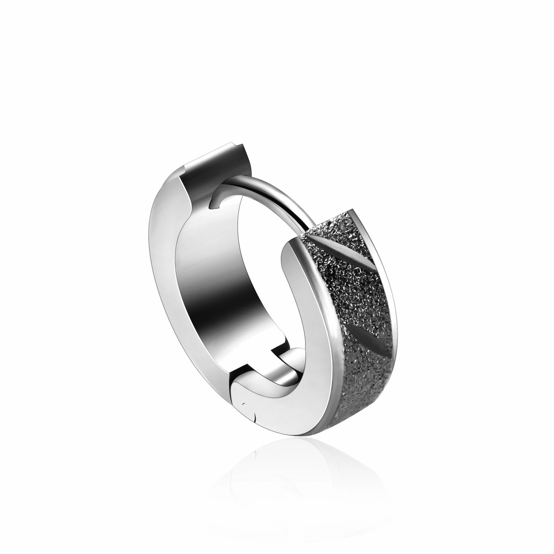 Wholesale 2PCS/Pack Frosted Black Men Stainless Steel Earrings