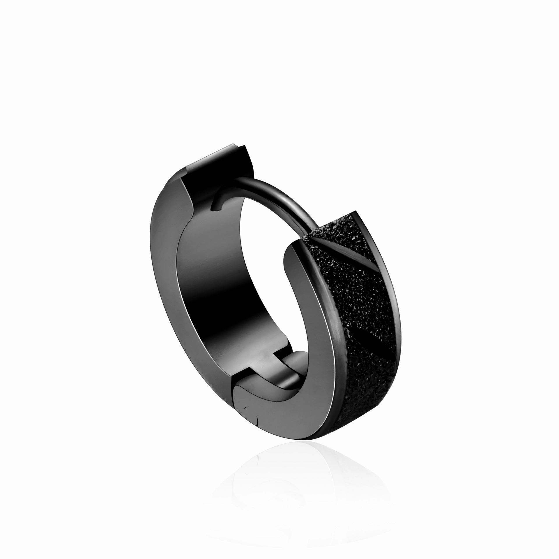 Wholesale 2PCS/Pack Frosted Black Men Stainless Steel Earrings
