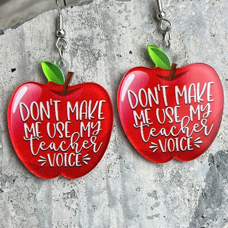 Wholesale 2pcs Teacher Gift Coffee Cup Apple Acrylic Earrings