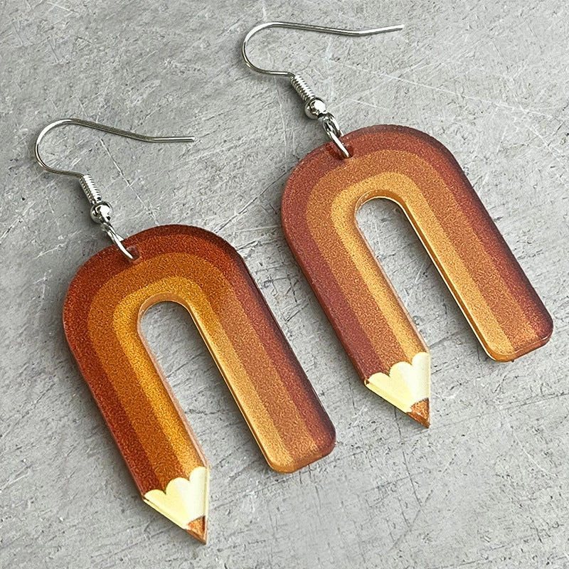Wholesale 2pcs Teachers Colored Pencil Art Acrylic Earrings