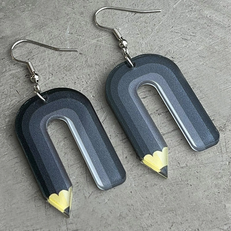 Wholesale 2pcs Teachers Colored Pencil Art Acrylic Earrings