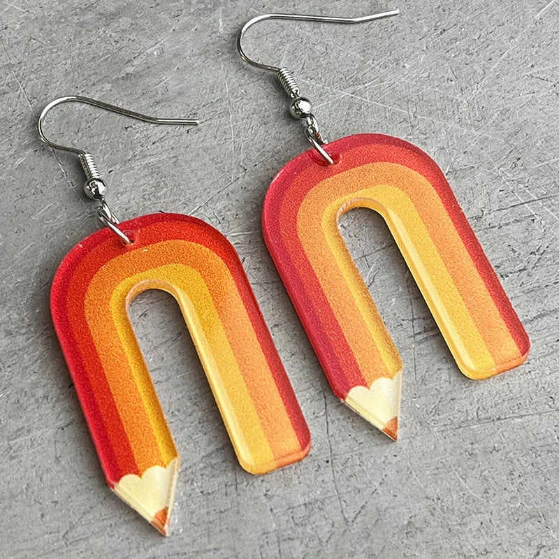 Wholesale 2pcs Teachers Colored Pencil Art Acrylic Earrings