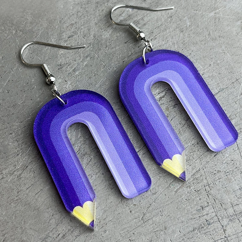 Wholesale 2pcs Teachers Colored Pencil Art Acrylic Earrings