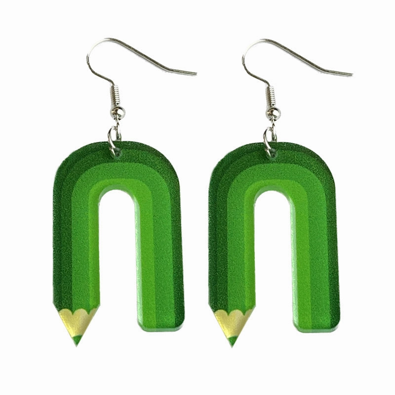 Wholesale 2pcs Teachers Colored Pencil Art Acrylic Earrings