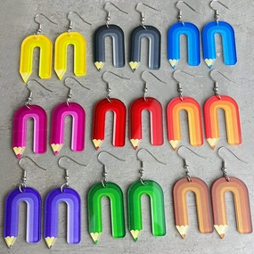 Wholesale 2pcs Teachers Colored Pencil Art Acrylic Earrings