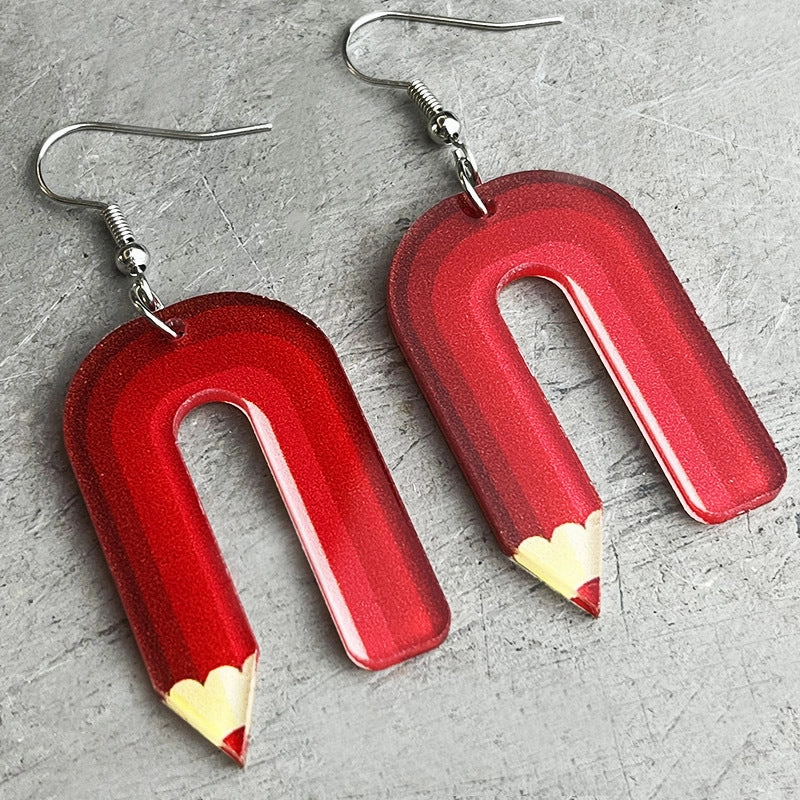 Wholesale 2pcs Teachers Colored Pencil Art Acrylic Earrings