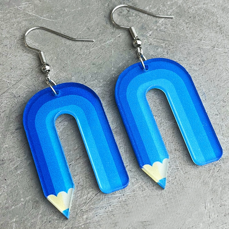 Wholesale 2pcs Teachers Colored Pencil Art Acrylic Earrings