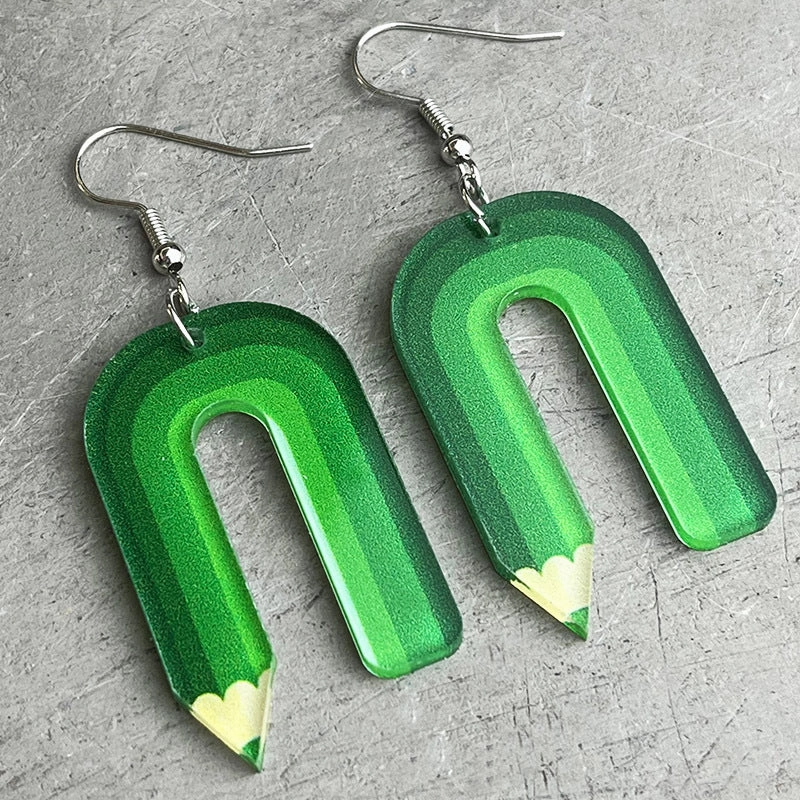 Wholesale 2pcs Teachers Colored Pencil Art Acrylic Earrings