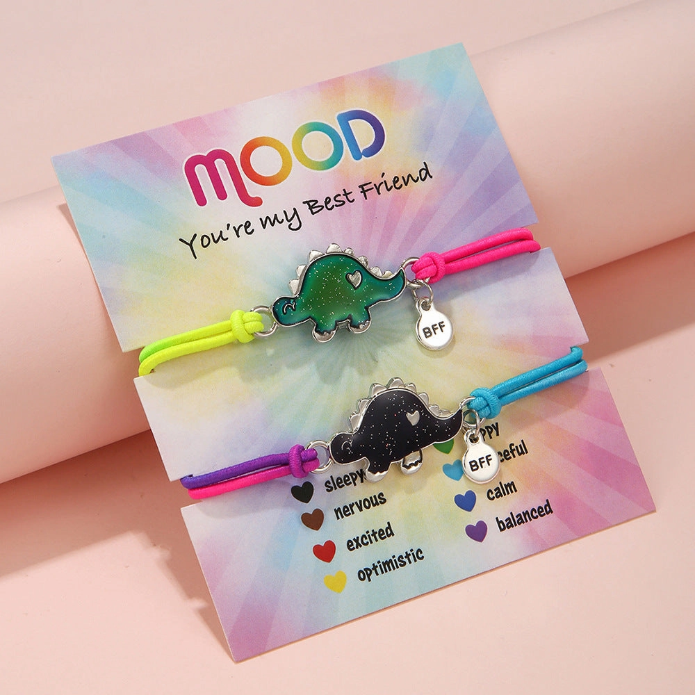 Wholesale 2pcs Temperature Sensitive Color Change Drip Oil Unicorn Bracelet