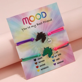 Wholesale 2pcs Temperature Sensitive Color Change Drip Oil Unicorn Bracelet