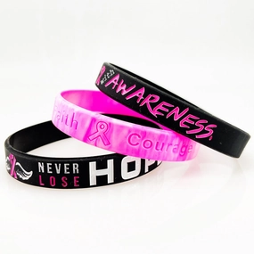 Wholesale 300PCS Breast Care Silicone Bracelet