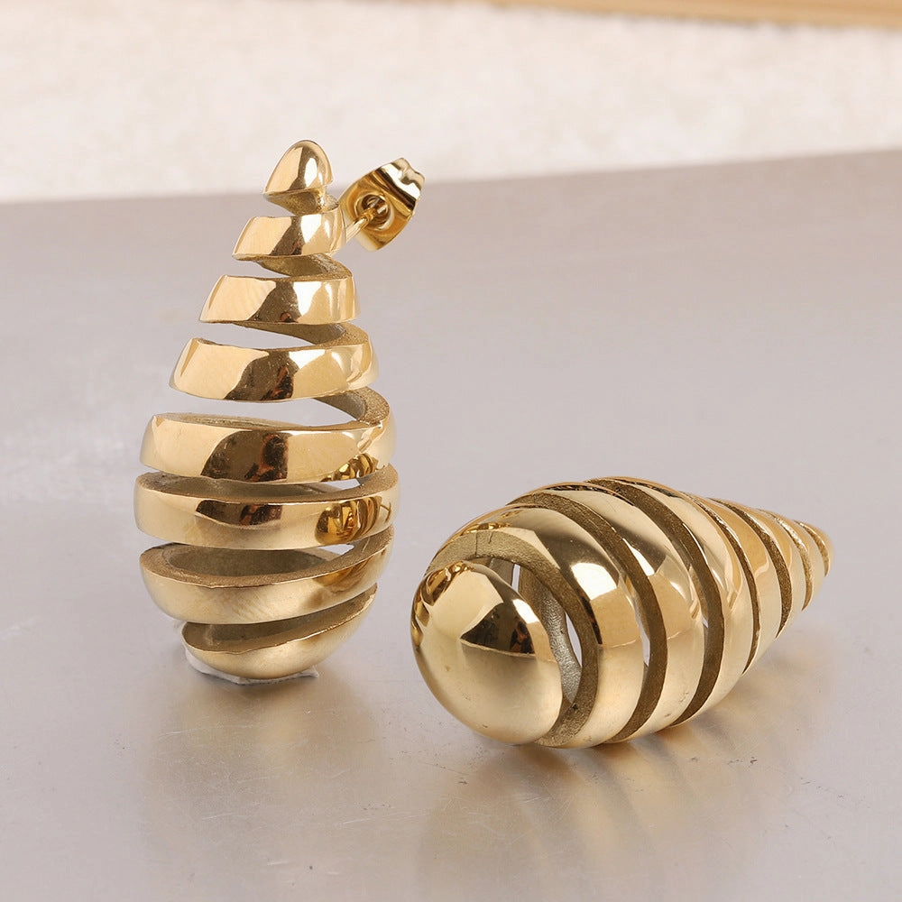 Wholesale 304 Stainless Steel Drop Pattern Earrings